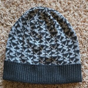 MICHAEL Michael Kors Black and Gray Patterned Beanie, Guc